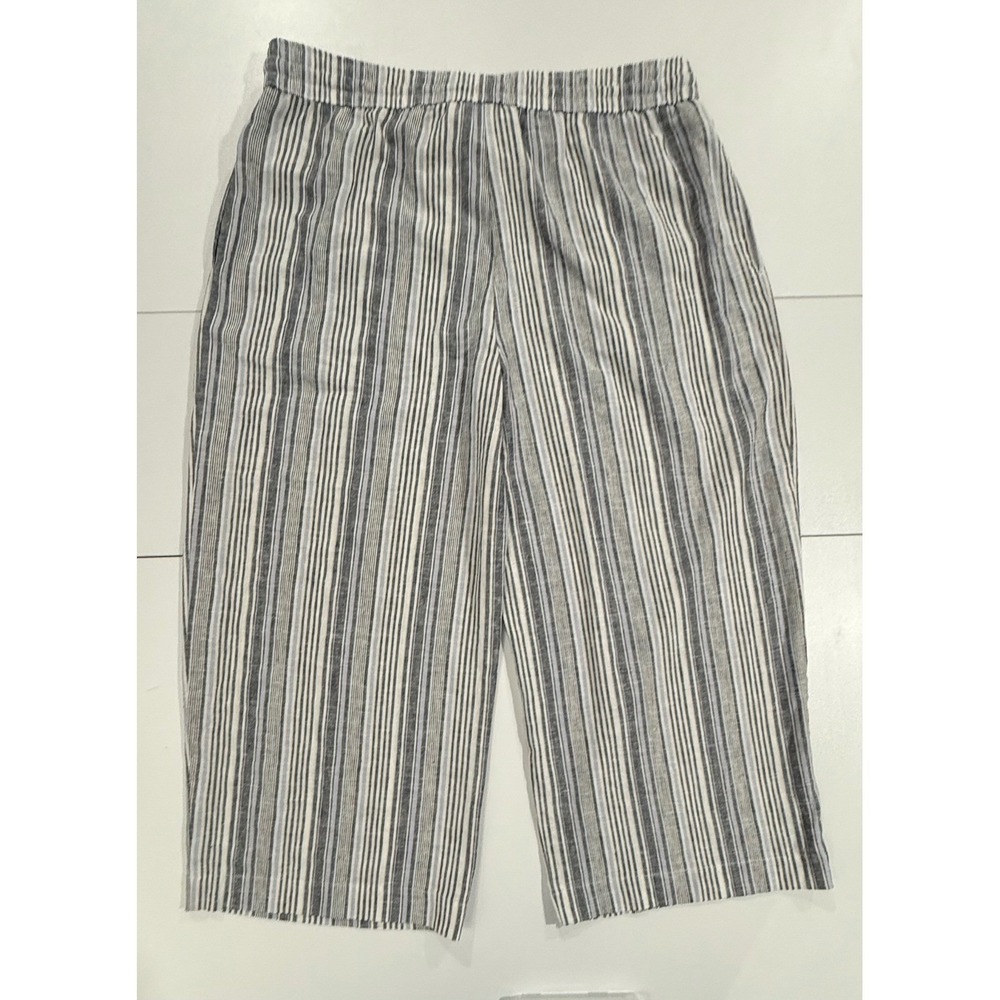 Land 'n Sea Women's Striped Cropped Pants Linen Blend Size XL 317 - Picture 6 of 9